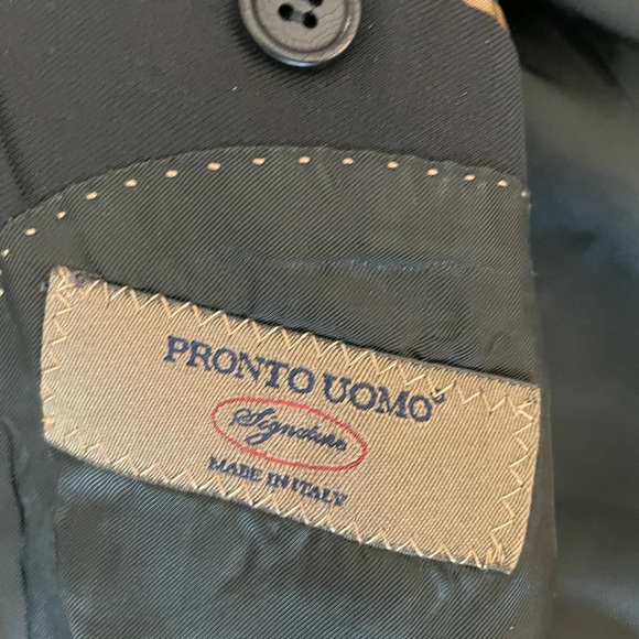 PRONTO UOMO Made in Italy Wool Notch Collar Slim Suit Jacket in black 42 R - Picture 5 of 7